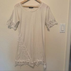 White Tunic with Lace Detail - Reborn - Size S
